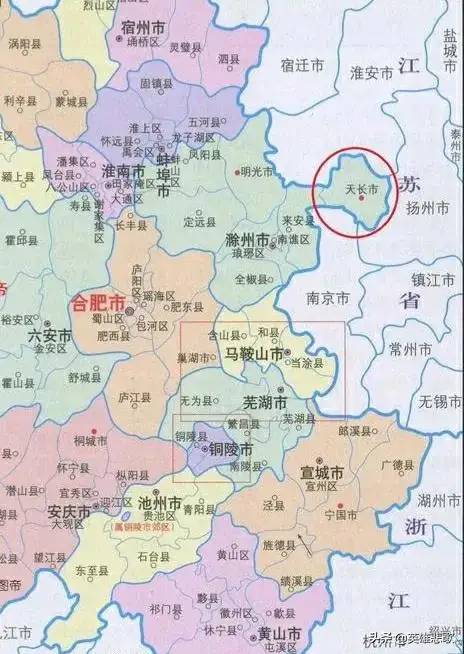 天长市明明在江苏境内，为何属于安徽省？